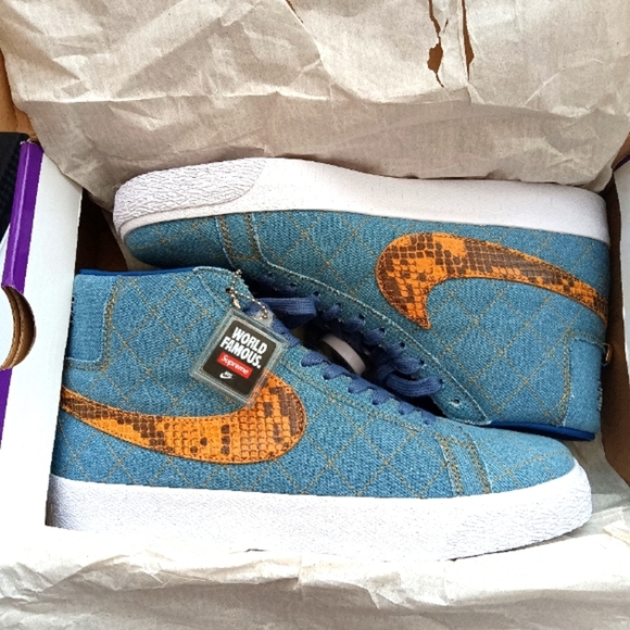 NEW Supreme x Nike SB Denim and Snakeskin Blazers - Picture 1 of 9